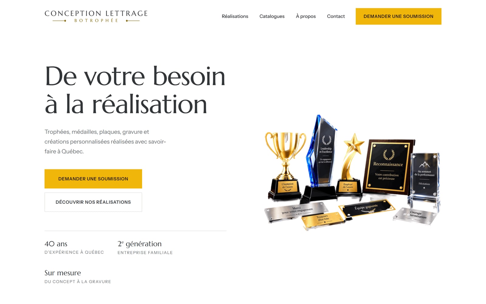 Page d'accueil du site Botrophée